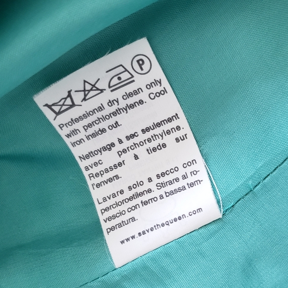 SAVE THE QUEEN NWOT, WOOL AQUA, BROWN MIDI COAT, SIZE M, NEW - Picture 10 of 16